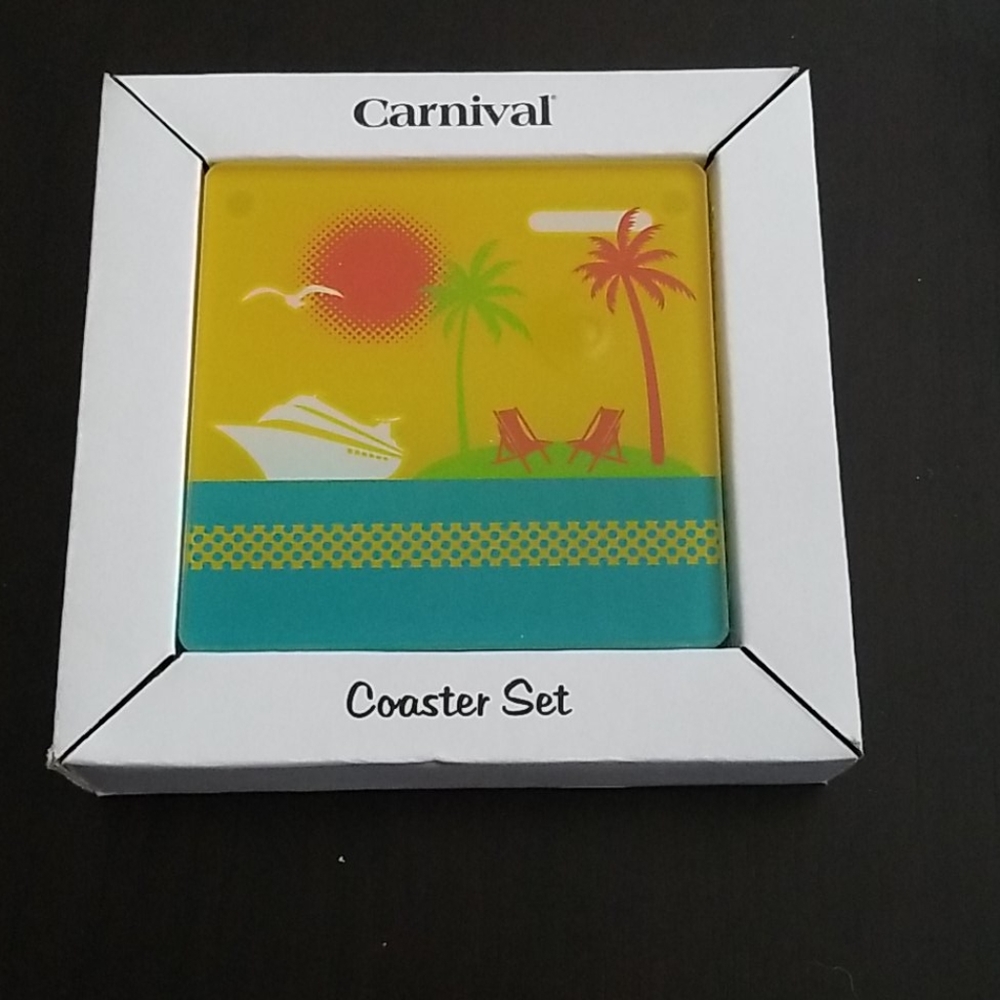 Carnival, Glass coasters set of 4 New
